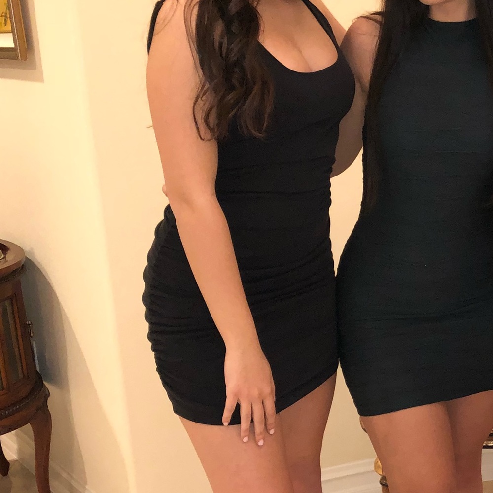 black tight short dress